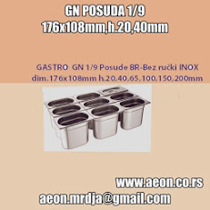 GASTRO GN 1/9 Posude BR-Bez ručki INOX dim.176x108mm h.20.100mm 